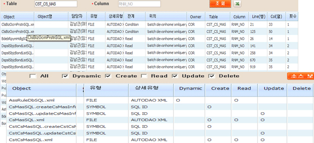 Table/Column Crud